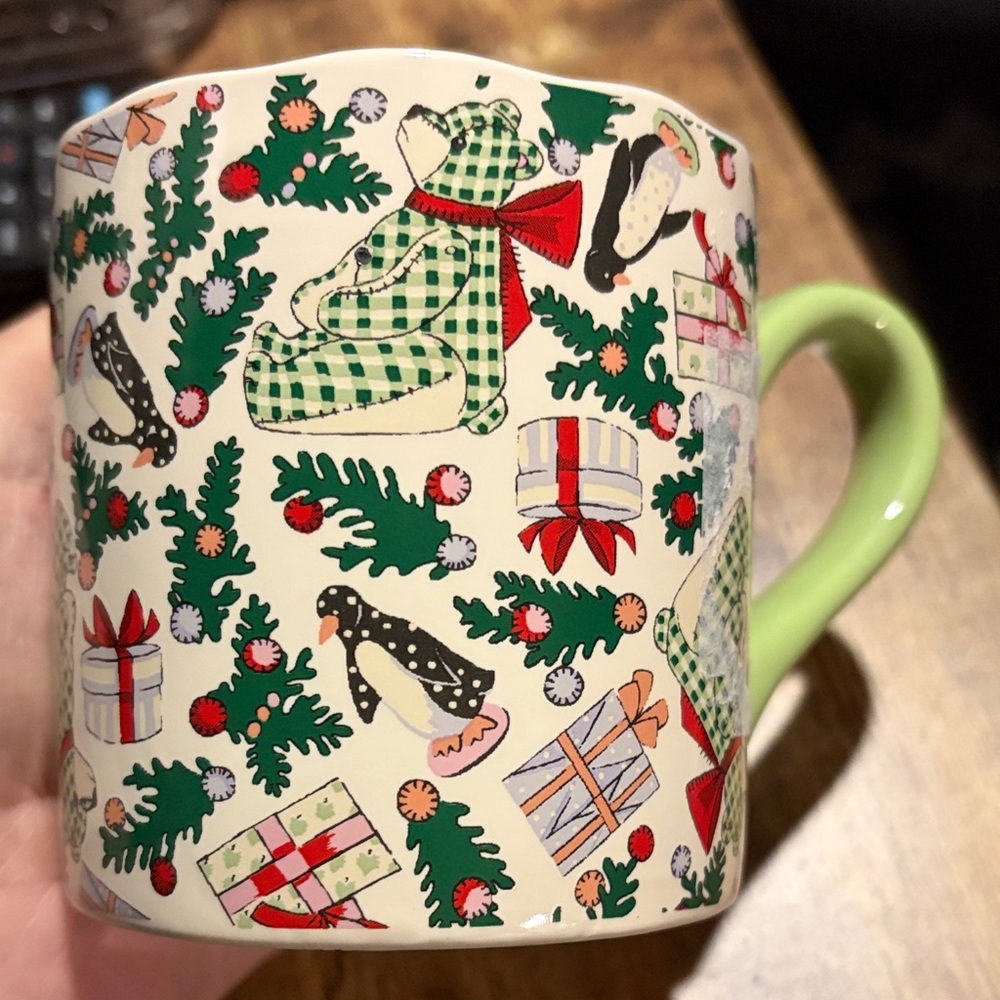 Cath Kidston Festive Mug with Green Handle